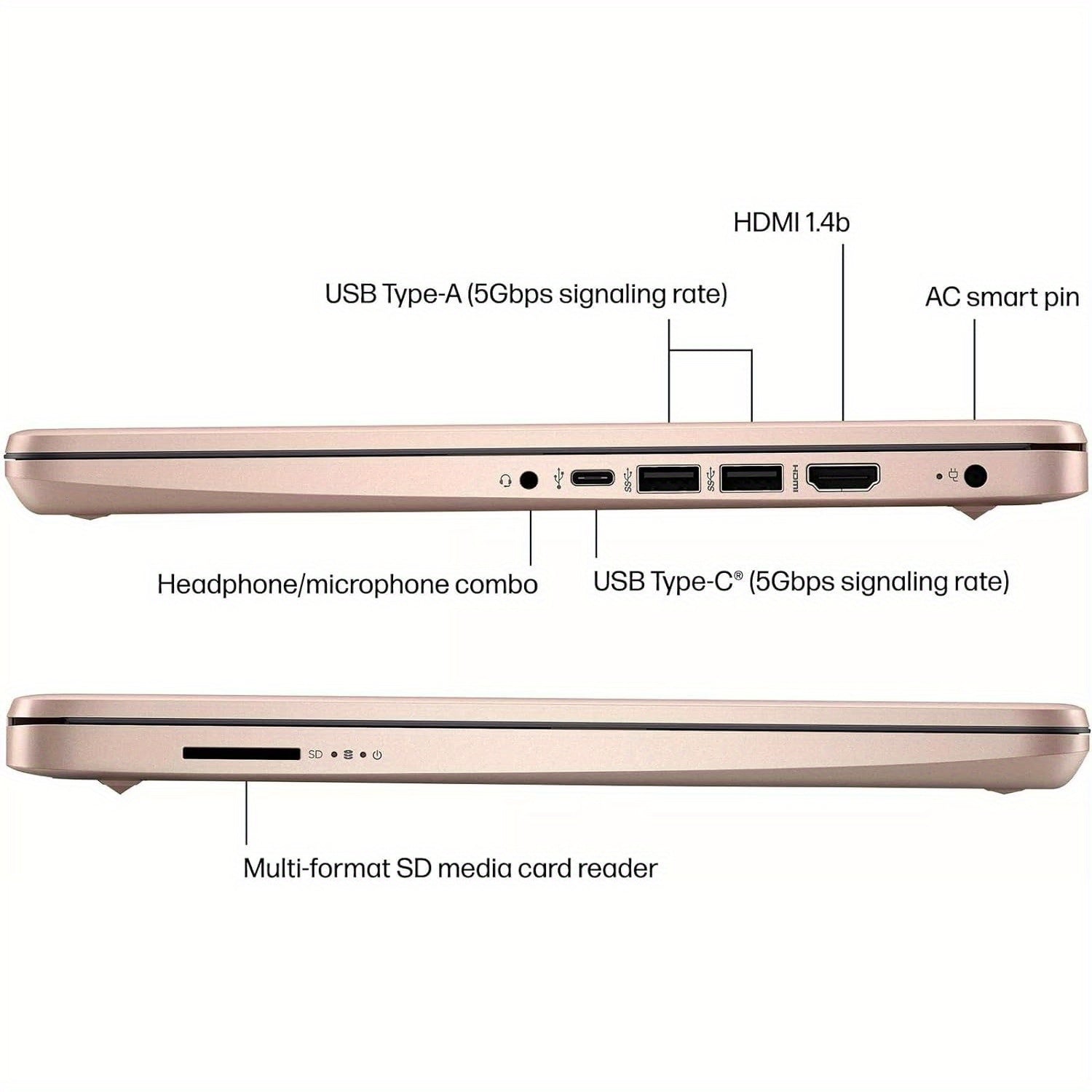 HP Ultral Light 14" Laptop, Intel Quad-Core N4120, 8GB RAM, Anti-Glare HD Display - 256GB Storage(128GB EMMC+ 128GB SD Card), Webcam, Windows 11 Home In S Mode
