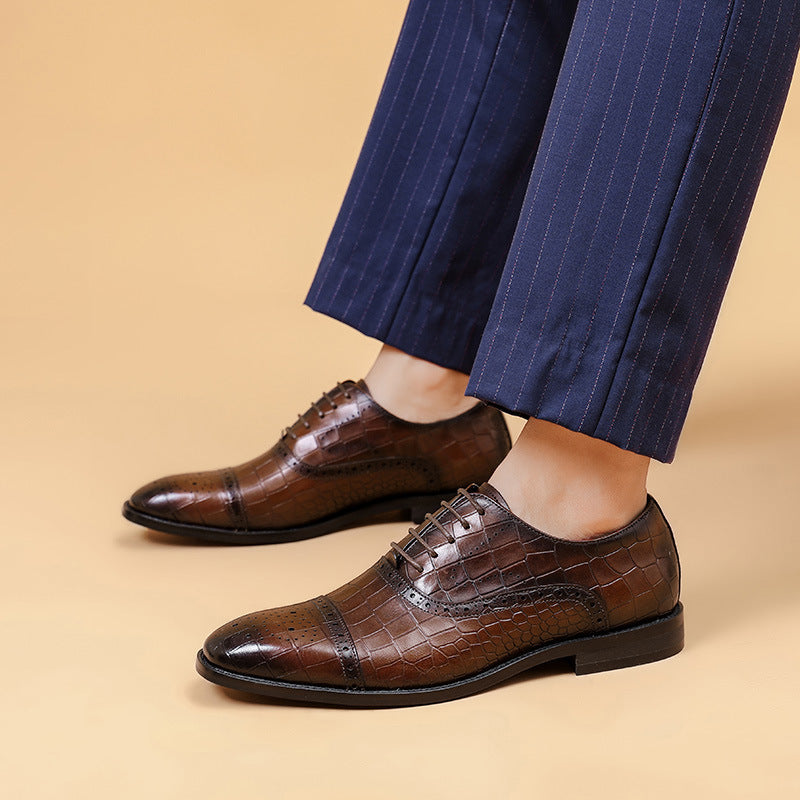 Men's Breathable Leather Shoes Black Soft Leather Soft Bottom Spring And Autumn Best Man Men's Business Formal Wear Casual Shoe