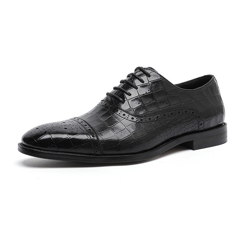 Men's Breathable Leather Shoes Black Soft Leather Soft Bottom Spring And Autumn Best Man Men's Business Formal Wear Casual Shoe