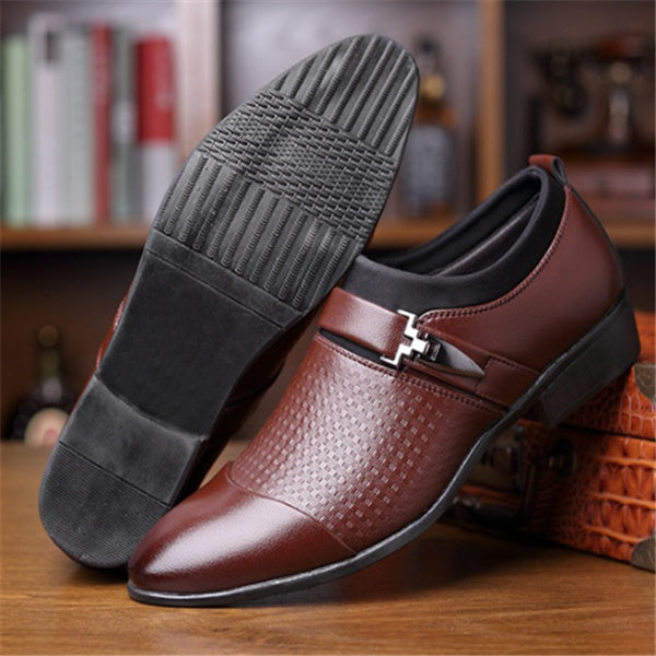 Men's Formal Leather Toe Cap Shoes – Breathable Non-Slip | Sizes 38–48