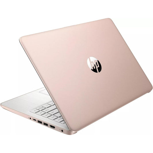HP Stream 14-inch Business Laptop, Intel Celeron N4120, 4GB RAM, 384GB Storage (128GB eMMC and 256GB SD Card), Windows 11 Home in S Mode, Rosegolden