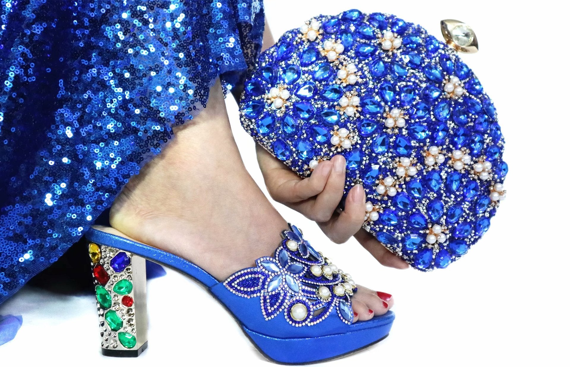 PU Temperament Handbag With Shoes Wedding Dinner Shoes
