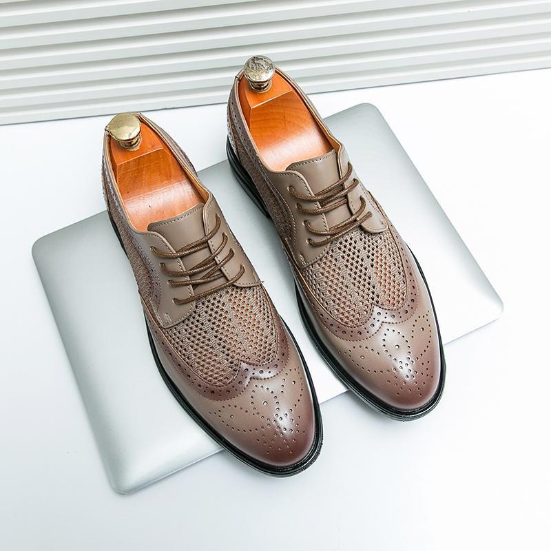 Men's Breathable Leather Shoes Black Soft Leather Soft Bottom Spring And Autumn Best Man Men's Business Formal Wear Casual Shoe