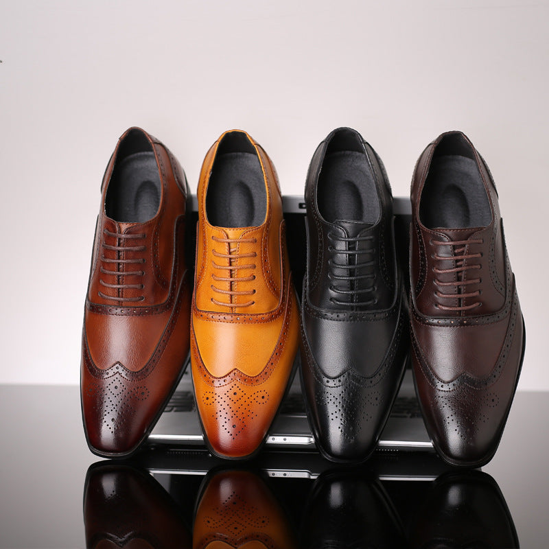 Men's Breathable Leather Shoes Black Soft Leather Soft Bottom Spring And Autumn Best Man Men's Business Formal Wear Casual Shoe