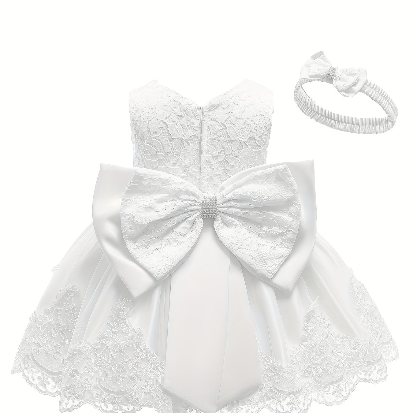 Baby One Year Old Children's Dress Full Moon Baptism Dress Lace Girl's Puffy Princess Dress