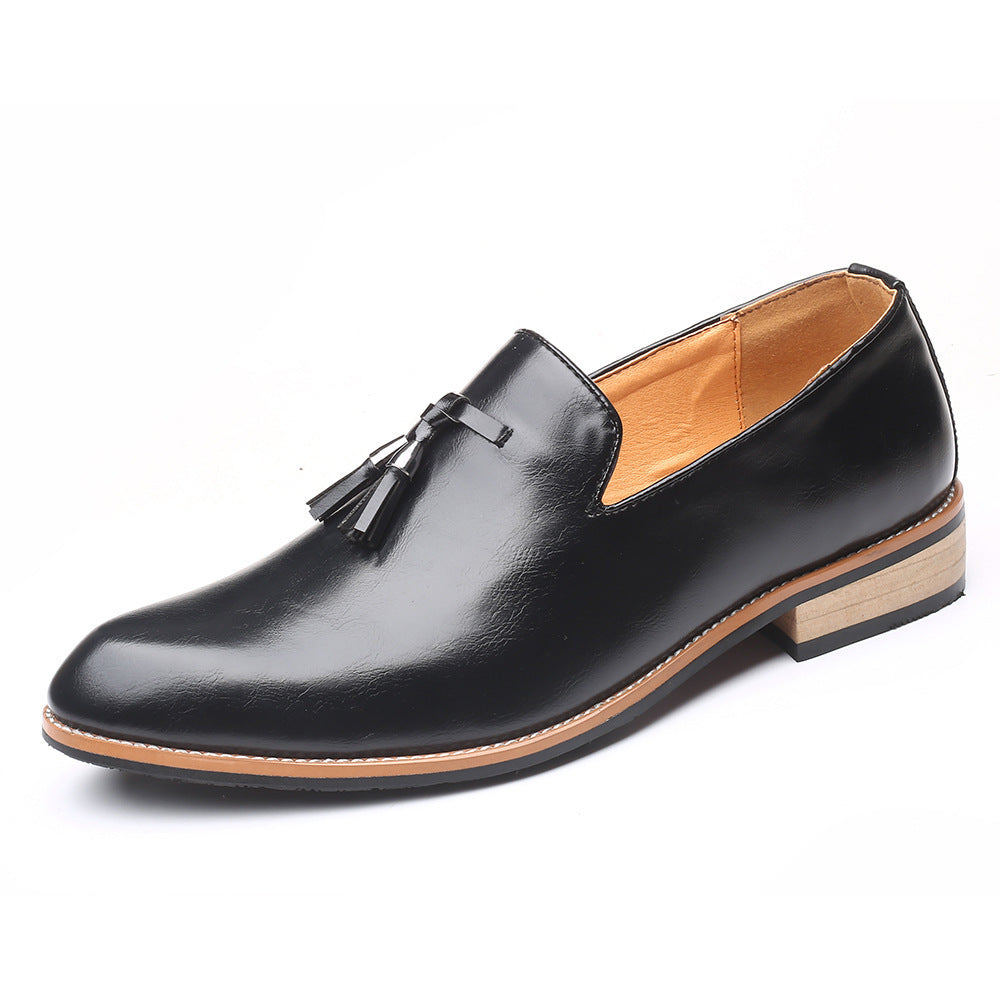 Men's England Style Pointed Toe Leather Shoes – Waterproof Heightened | Sizes 38–46