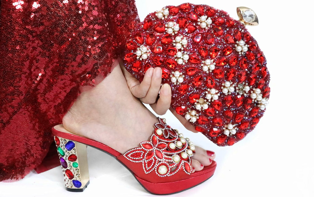 PU Temperament Handbag With Shoes Wedding Dinner Shoes