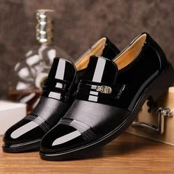 Men's Patent Leather Business Casual Shoes – Breathable Rubber Sole | US 5.5–12.5