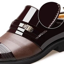 Men's Patent Leather Business Casual Shoes – Breathable Rubber Sole | US 5.5–12.5