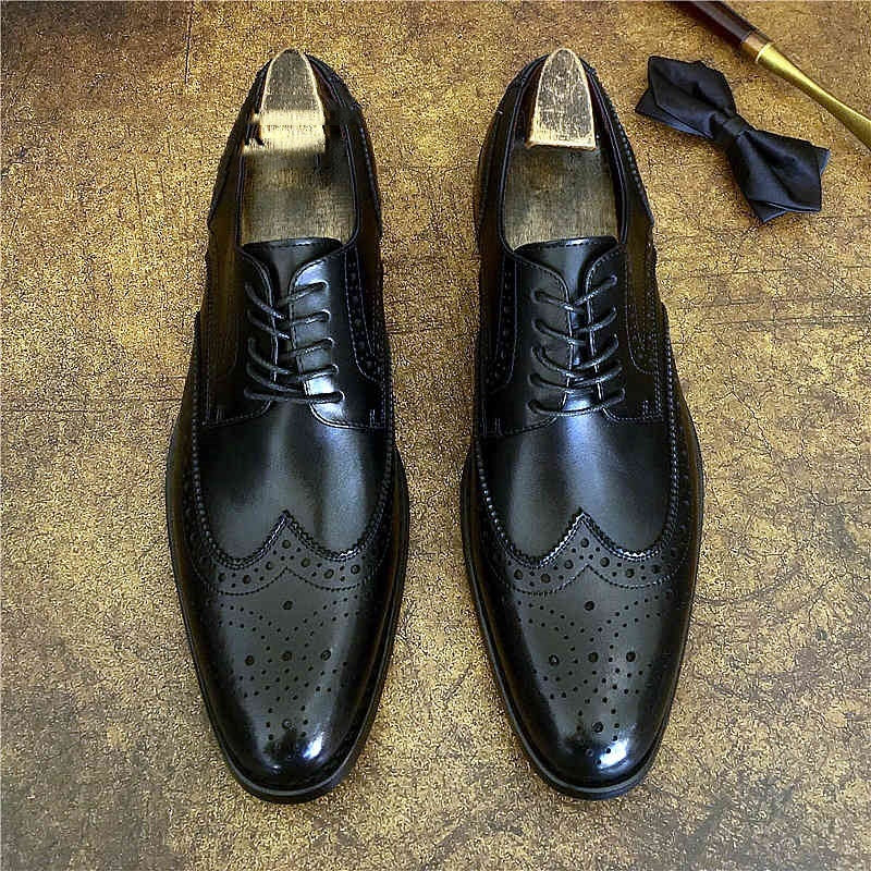 Men's Breathable Leather Shoes Black Soft Leather Soft Bottom Spring And Autumn Best Man Men's Business Formal Wear Casual Shoe