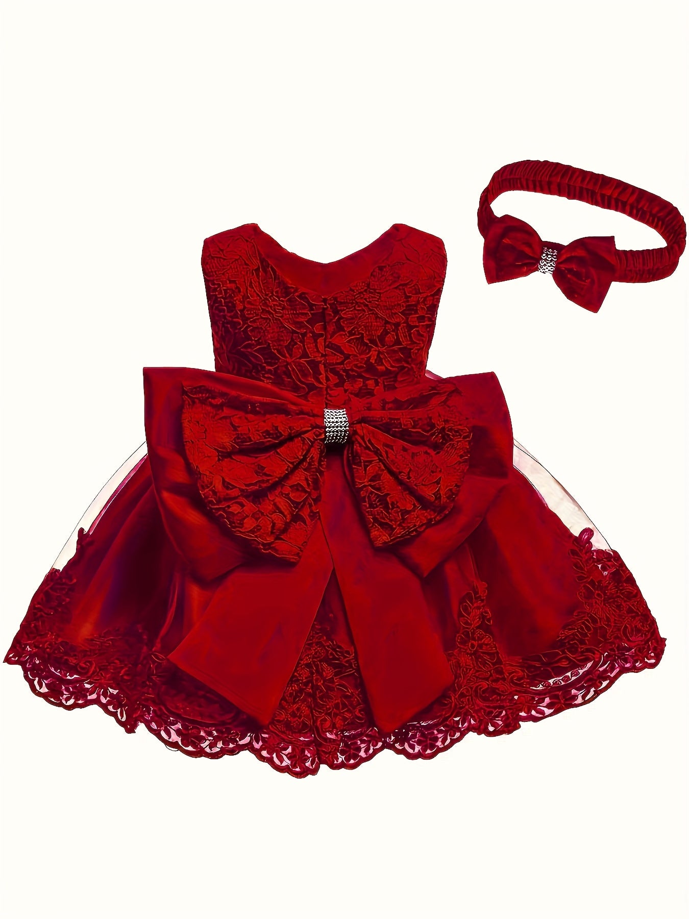 Baby One Year Old Children's Dress Full Moon Baptism Dress Lace Girl's Puffy Princess Dress