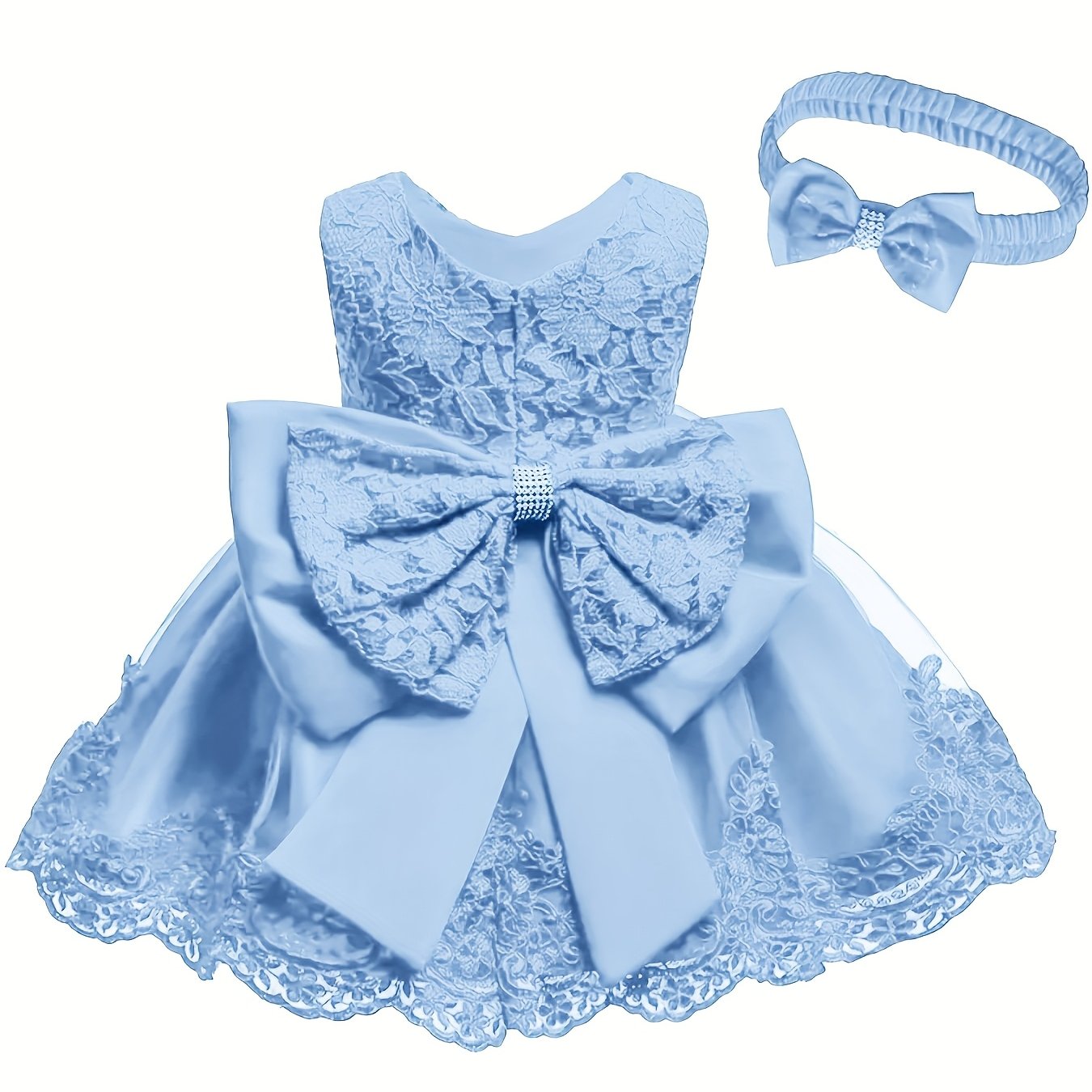 Baby One Year Old Children's Dress Full Moon Baptism Dress Lace Girl's Puffy Princess Dress