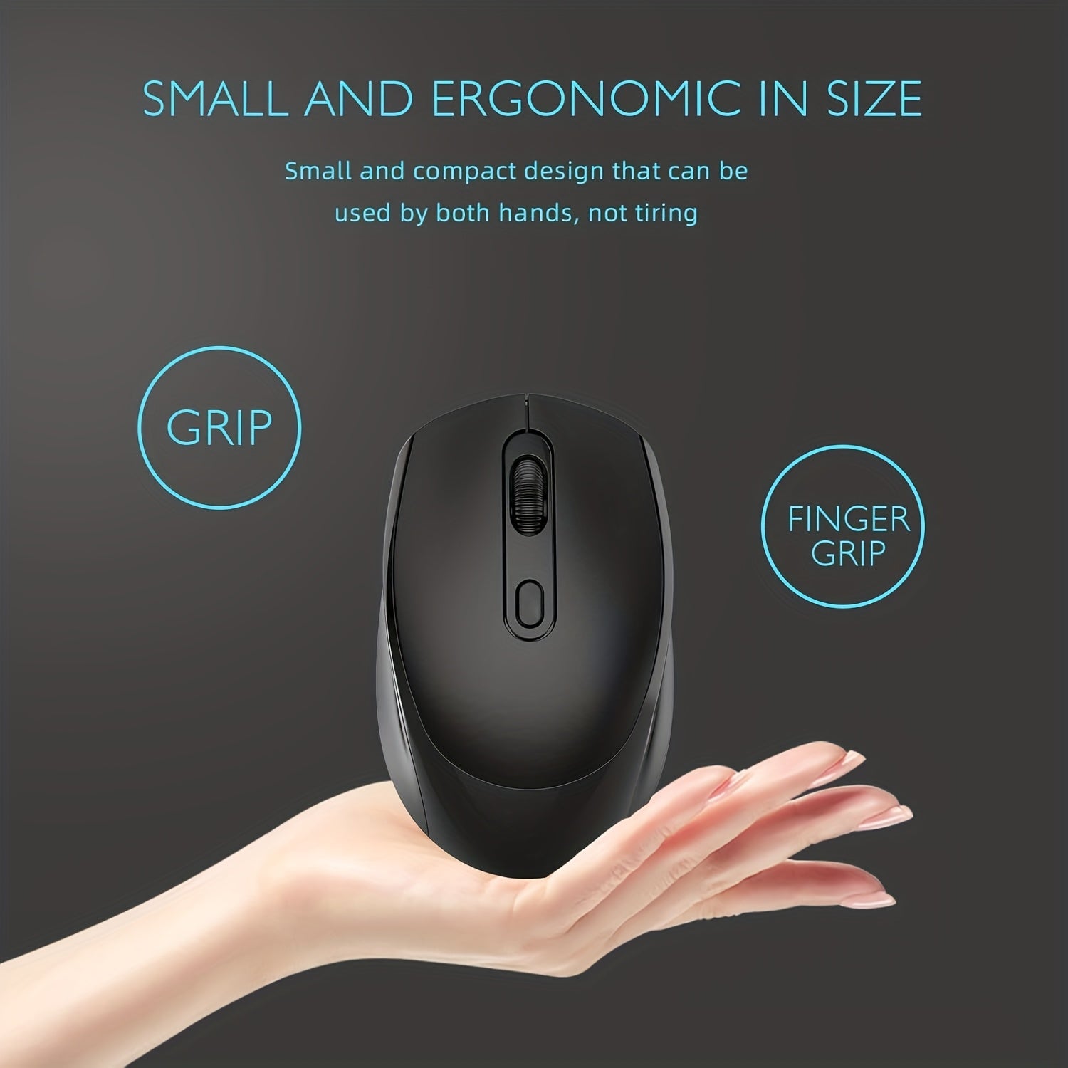 BalanceFit Wireless Mouse, Dual-Mode 2.4G & Wireless, Ergonomic Design with Comfortable Grip, Compact Size for Office & Gaming, Compatible with Laptops, Desktops, Tablets, Multiple Colors (Black/White/Pink/Green), BalanceFit