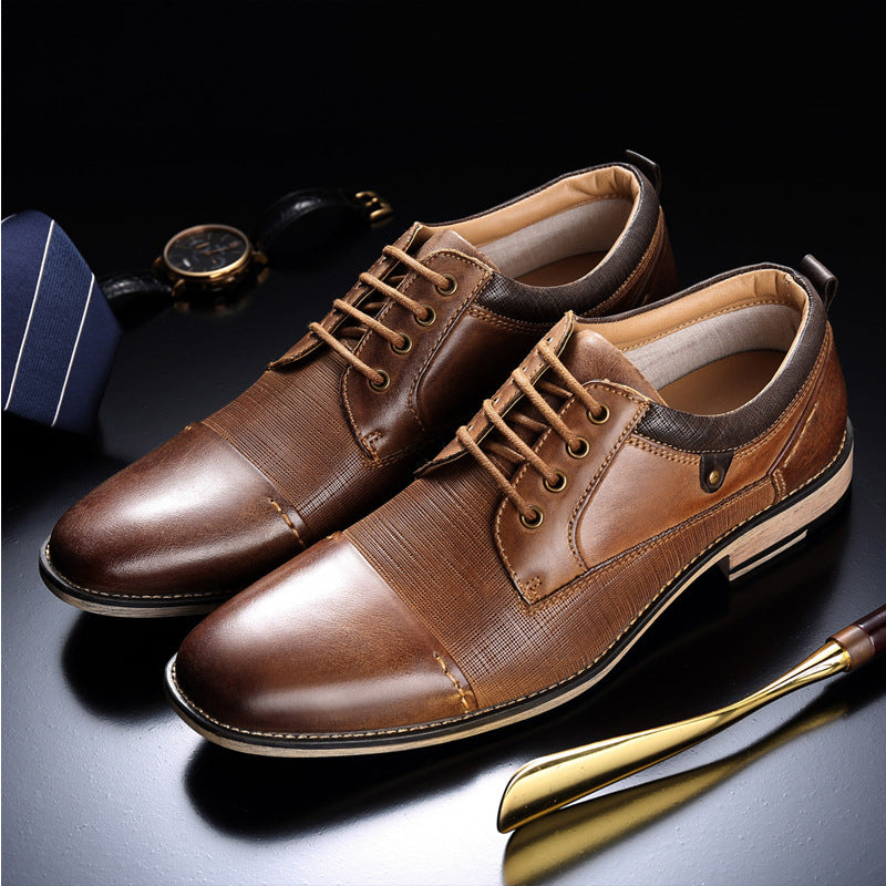 Men's Cowhide Leather Formal Shoes – Brown Dress Shoes | US Sizes 8–13