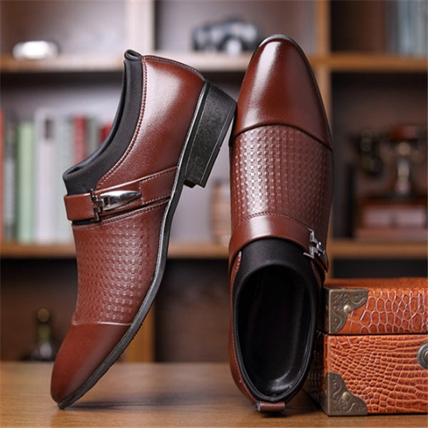 Men's Formal Leather Toe Cap Shoes – Breathable Non-Slip | Sizes 38–48