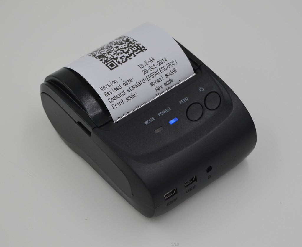 Portable Mini Bluetooth Thermal Printer – USB & Serial Interface | 203 DPI