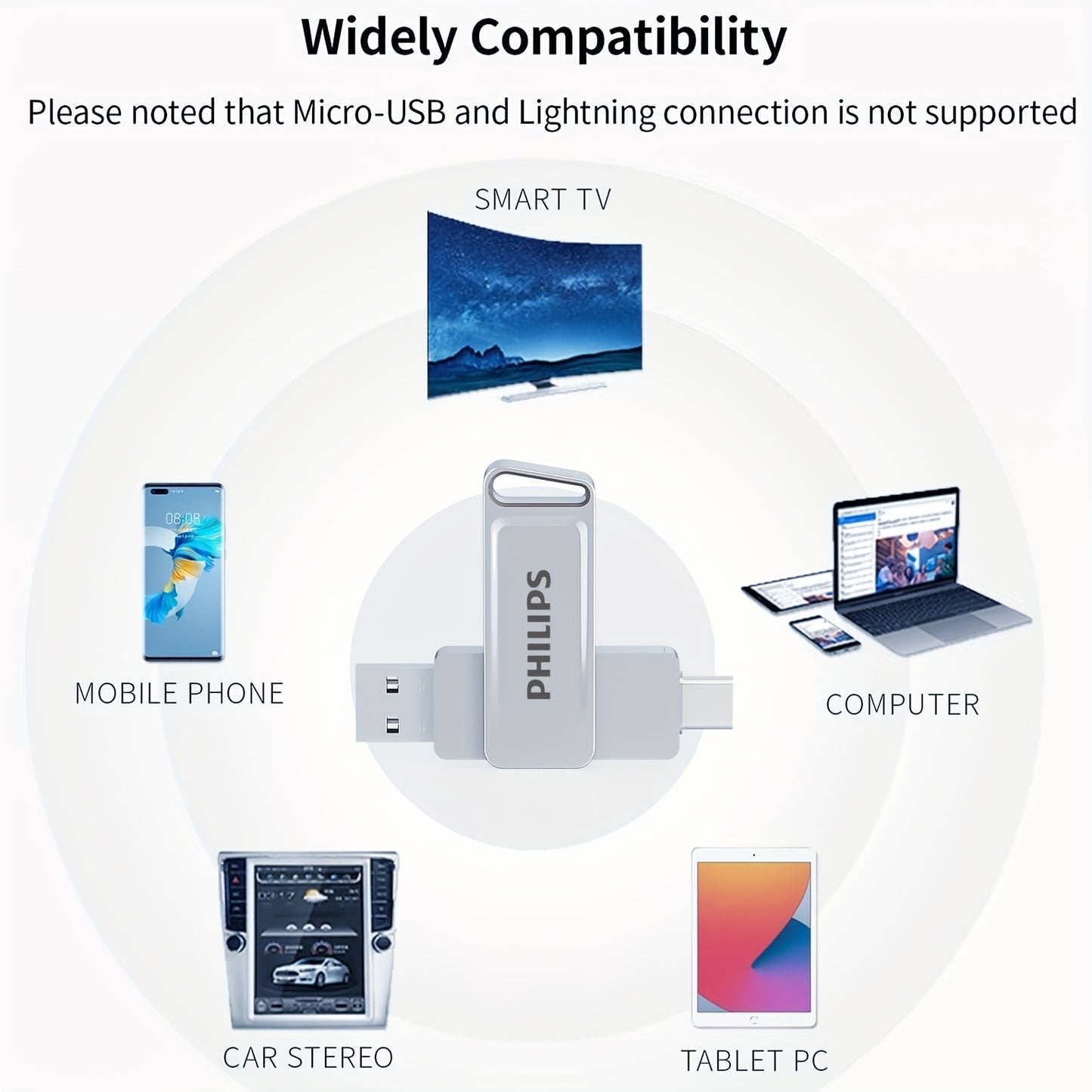 [PHILIPS Dual Flash Drive] PHILIPS 2-in-1 USB 3.2 Type-C Dual Flash Drive - Speed Up to 150MB/s, Metal, 32 GB, 64 GB, 128 GB, 256 GB - for USB-C Android Phones, iPhone 15, MacBook, iPad, Computers, etc