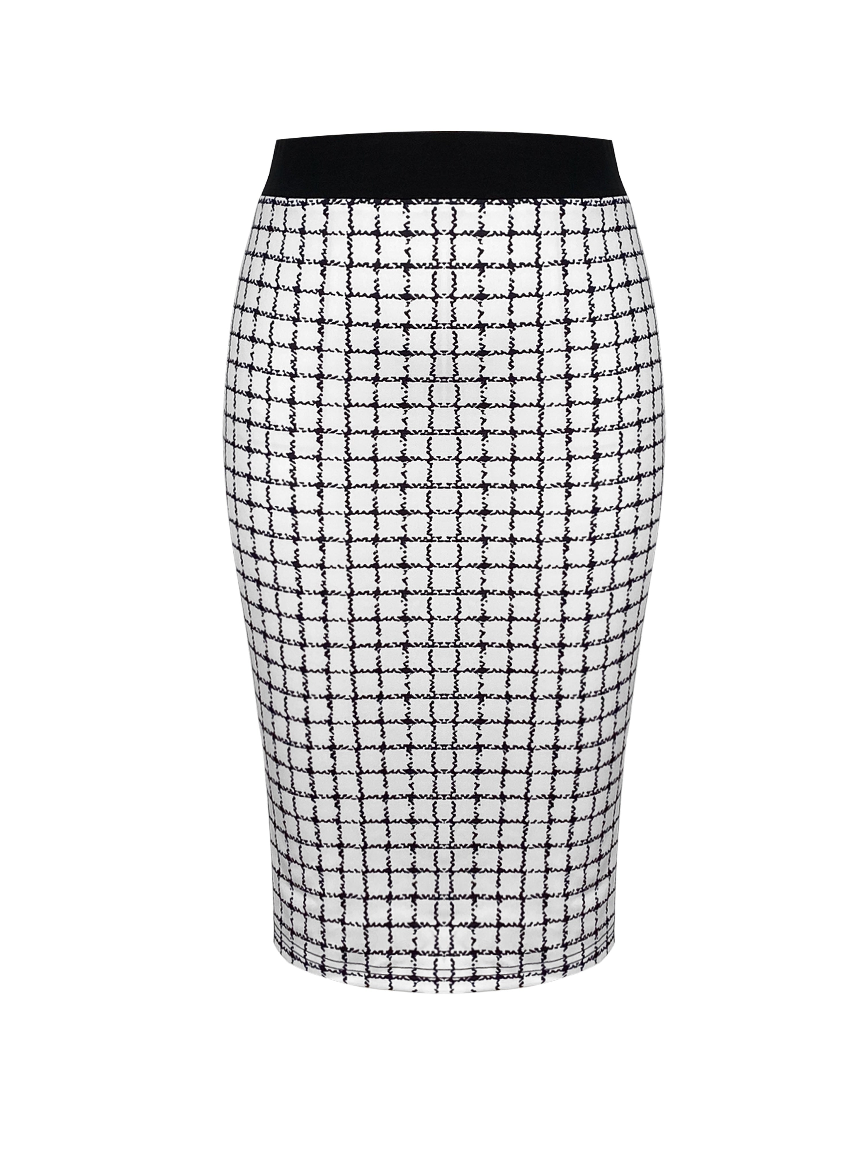 Long Sleeve Button Front High Waist Plaid Pattern Elegant Skirt Set Outfits, Women's Clothing