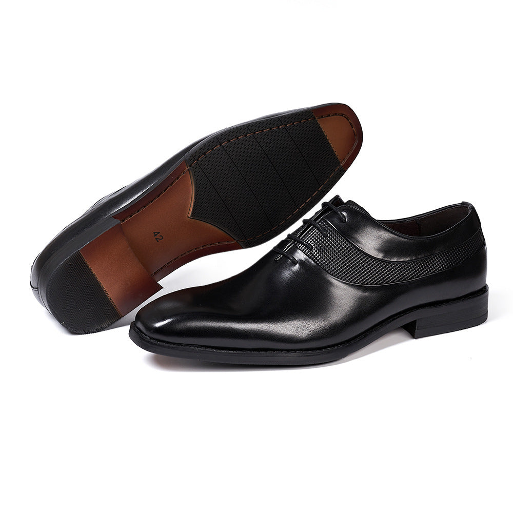 Men's Breathable Leather Shoes Black Soft Leather Soft Bottom Spring And Autumn Best Man Men's Business Formal Wear Casual Shoe