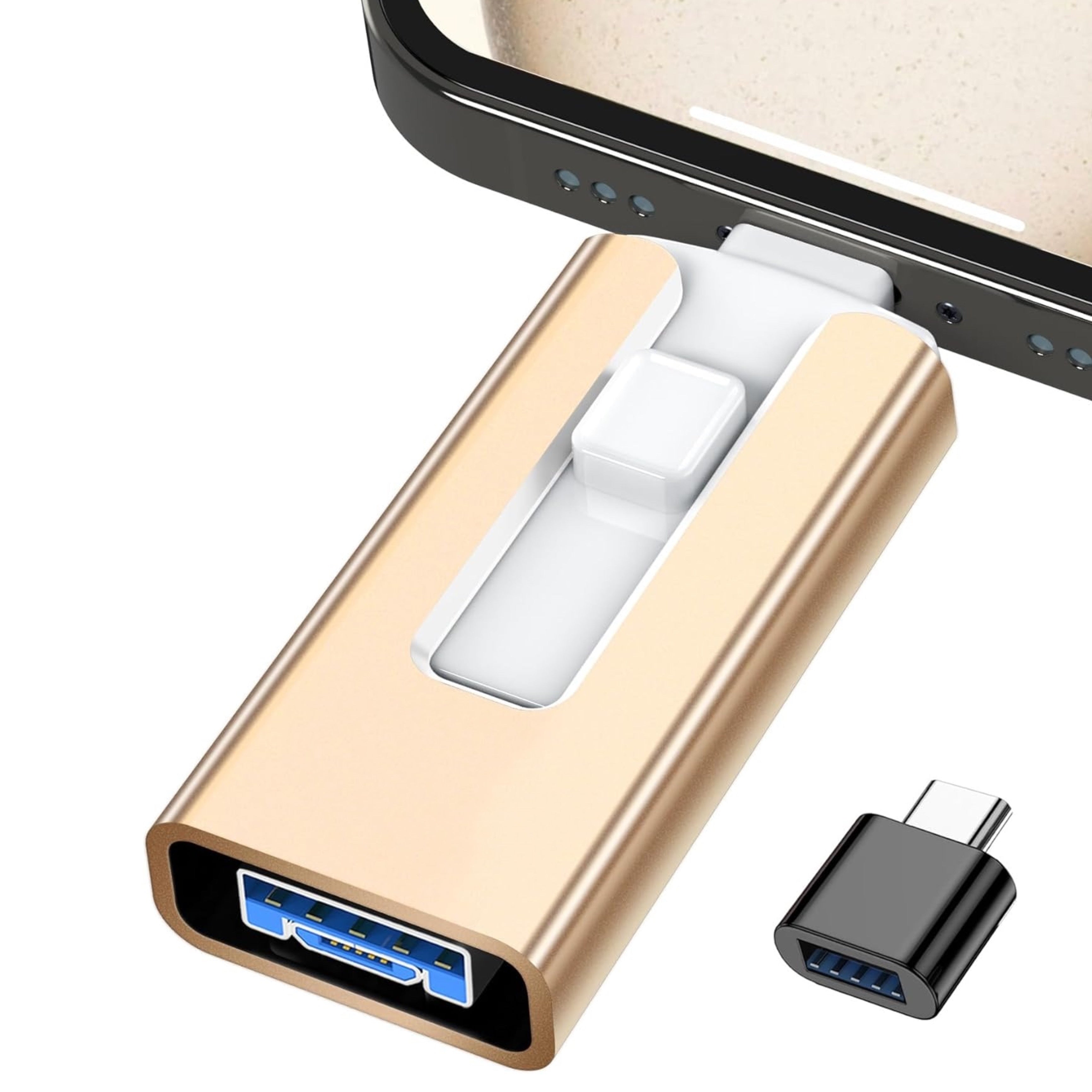 MFi Certified iPhone Photo Stick - 64GB 128GB 256GB External Storage & Photo Backup for iPhone, iPad, USB Flash Drive for Photos, Videos, Contacts