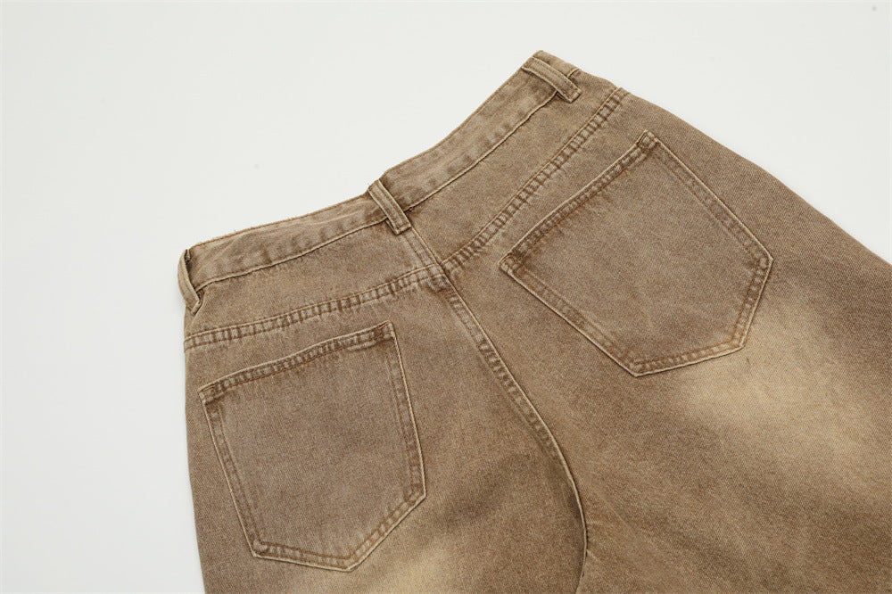 Worn Denim Cargo Pants Shorts For Men
