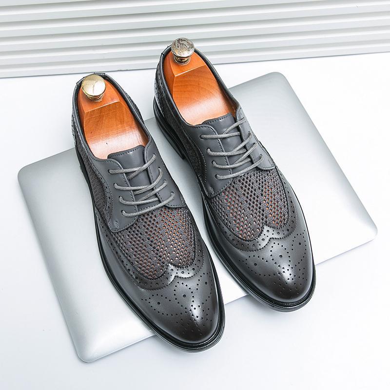 Men's Breathable Leather Shoes Black Soft Leather Soft Bottom Spring And Autumn Best Man Men's Business Formal Wear Casual Shoe