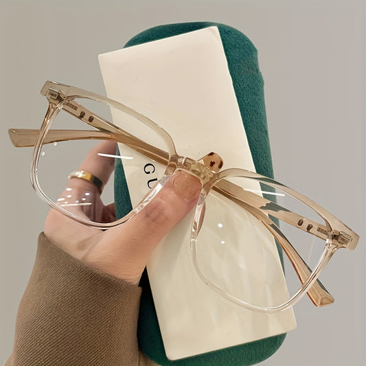 Stylish TR Square Frame Glasses - Ultra-Lightweight, Clear Lens, Casual Fashion, Computer Eyewear for Women and Men - Perfect for Everyday Wear