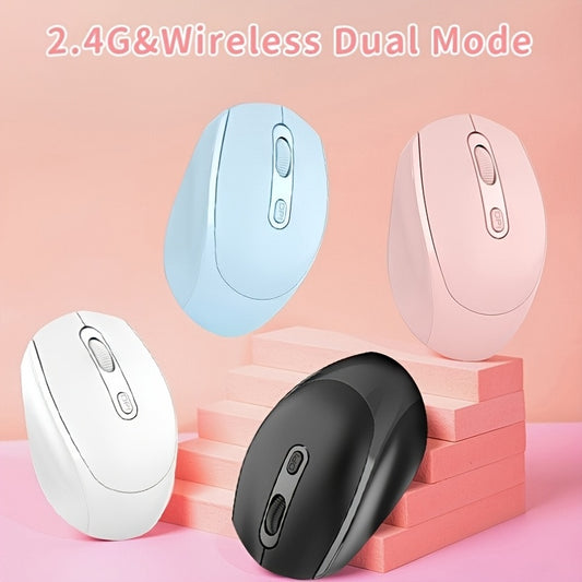 Congdi 2.4G Wireless Mouse - Ergonomic, Silent, Plug & Play for Laptops, PCs, Macs - Optical, Battery-Powered in Light Blue, Pink, Black
