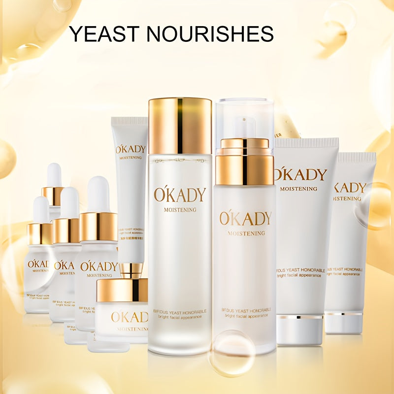 12pcs OKDAY Bifida Yeast Clear Skin Set - Moisturizing & Facial Care, Hypoallergenic, Suitable for All Skin Types, Gift Box with Glycerin - The Perfect Gift for Radiant Skin,Valentine's Day Gift