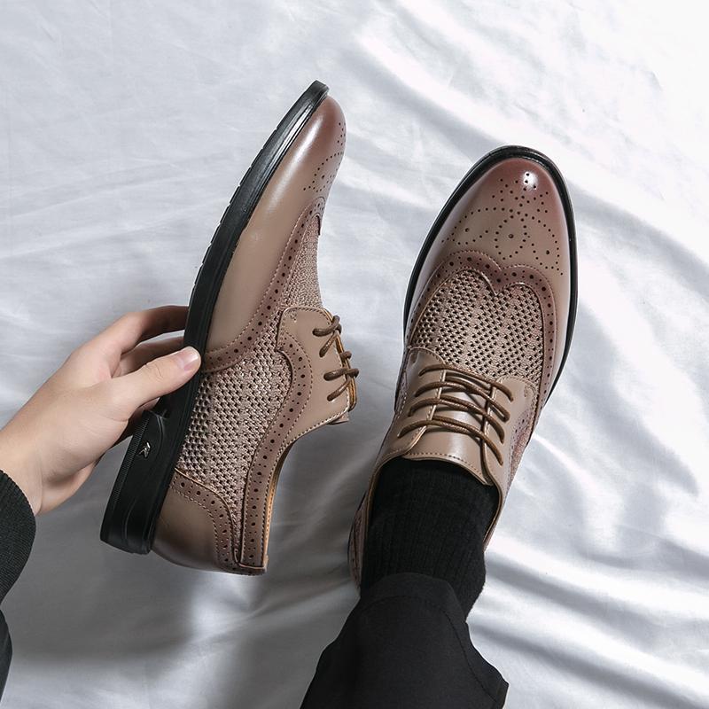 Men's Breathable Leather Shoes Black Soft Leather Soft Bottom Spring And Autumn Best Man Men's Business Formal Wear Casual Shoe
