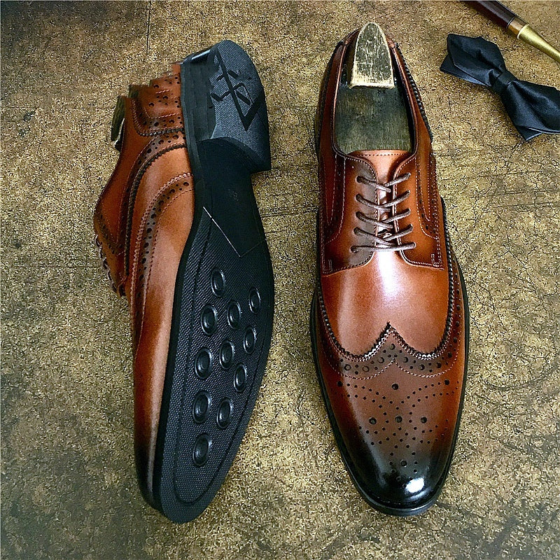Men's Breathable Leather Shoes Black Soft Leather Soft Bottom Spring And Autumn Best Man Men's Business Formal Wear Casual Shoe
