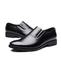 Men's PU Leather Business Casual Shoes – Low Top Dress Shoes in Black & Brown