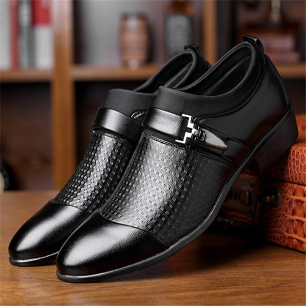 Men's Formal Leather Toe Cap Shoes – Breathable Non-Slip | Sizes 38–48
