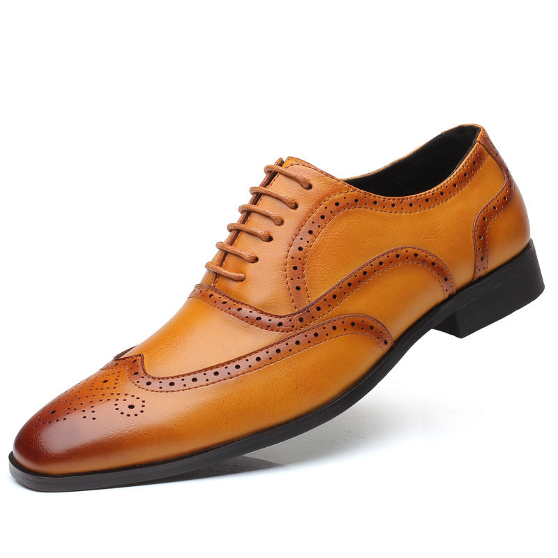 Men's Breathable Leather Shoes Black Soft Leather Soft Bottom Spring And Autumn Best Man Men's Business Formal Wear Casual Shoe