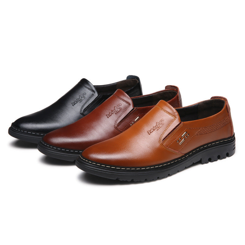 Men's Breathable Leather Shoes Black Soft Leather Soft Bottom Spring And Autumn Best Man Men's Business Formal Wear Casual Shoe