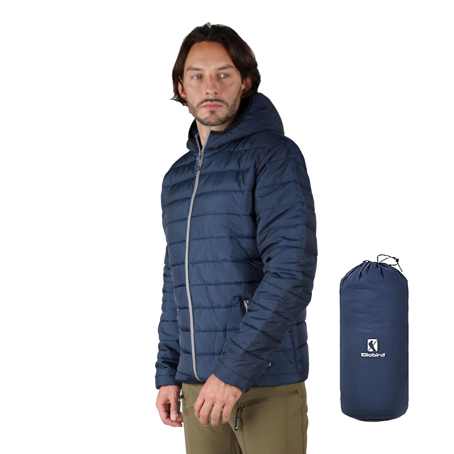 Ellobird Mens Puffer Coat Men Lightweight Winter Coats Jacket Hood Packable