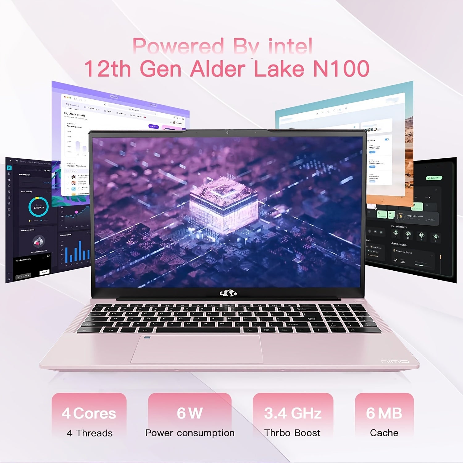 15.6 Inch High-Performance Laptop, Intel Pentium Quad-Core N100 (Beat to I3-1115G4, Up to 3.4GHz), RAM 8GB/16GB, SSD 256GB/512GB/1TB Full HD Laptop for Student And Business, Ultra-Thin And Lightweight Notebook PC Computer for