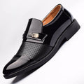 Men's Cutout Leather Business Shoes – Breathable Urban Formal Footwear