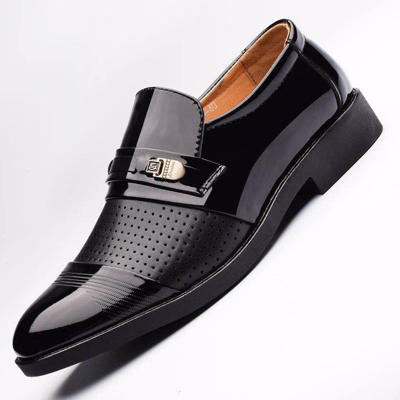 Men's Breathable Leather Shoes Black Soft Leather Soft Bottom Spring And Autumn Best Man Men's Business Formal Wear Casual Shoe
