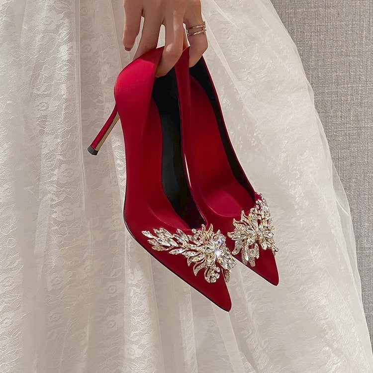 Red wedding shoes