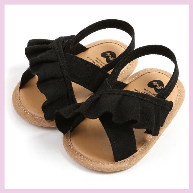 Newborn Infant Baby Girls Shoes Summer Ruffls