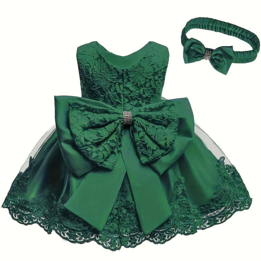 Baby One Year Old Children's Dress Full Moon Baptism Dress Lace Girl's Puffy Princess Dress
