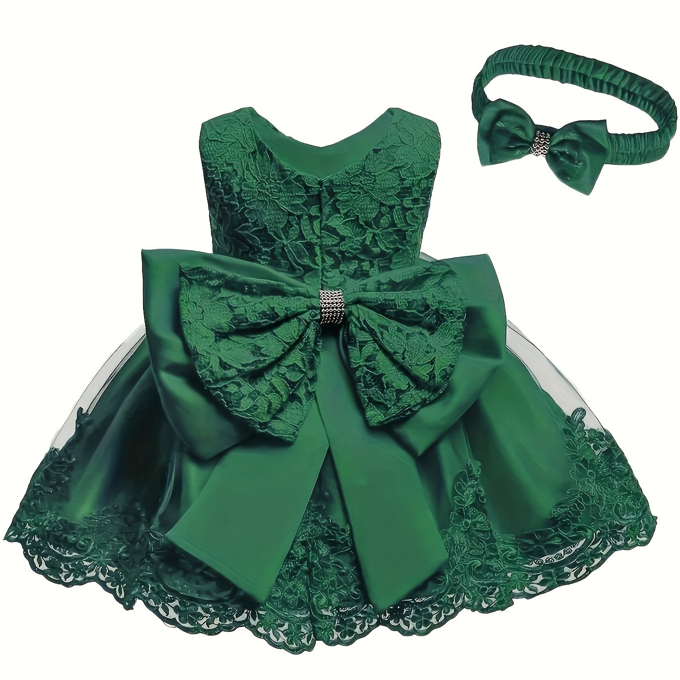Baby One Year Old Children's Dress Full Moon Baptism Dress Lace Girl's Puffy Princess Dress