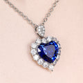 Women's Inlaid Royal Blue Heart Necklace