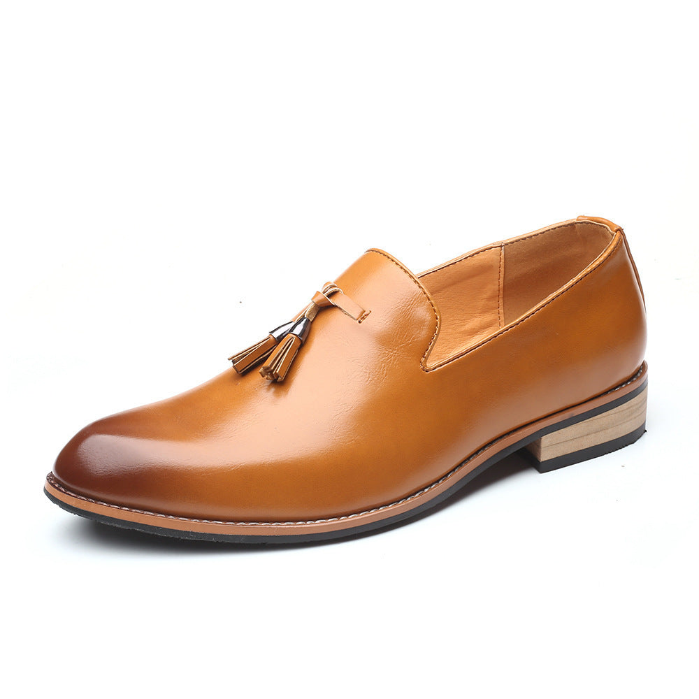 Men's England Style Pointed Toe Leather Shoes – Waterproof Heightened | Sizes 38–46