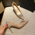 Stiletto Wedding Crystal Wedding Shoes With Rhinestone Bow