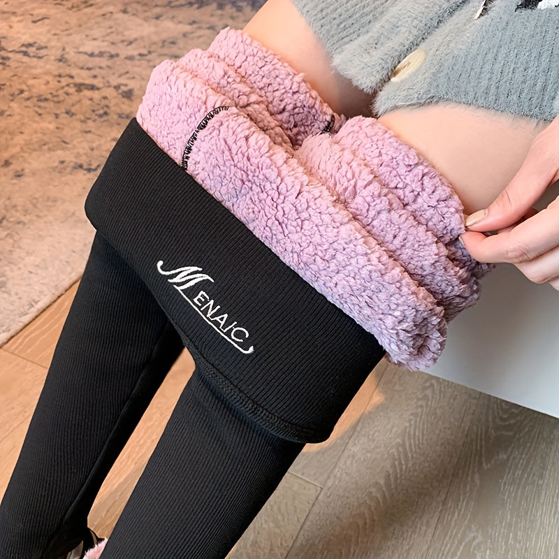Women'S Thermal Leggings - High-Waisted Winter Pants with Non-Slip Grip, Stretchy Elastic Waistband - Thick Warm Tights for Cold Weather, Machine Washable - Ideal for Everyday & Formal Outfits, Slipresistant Bottoms, Stylish