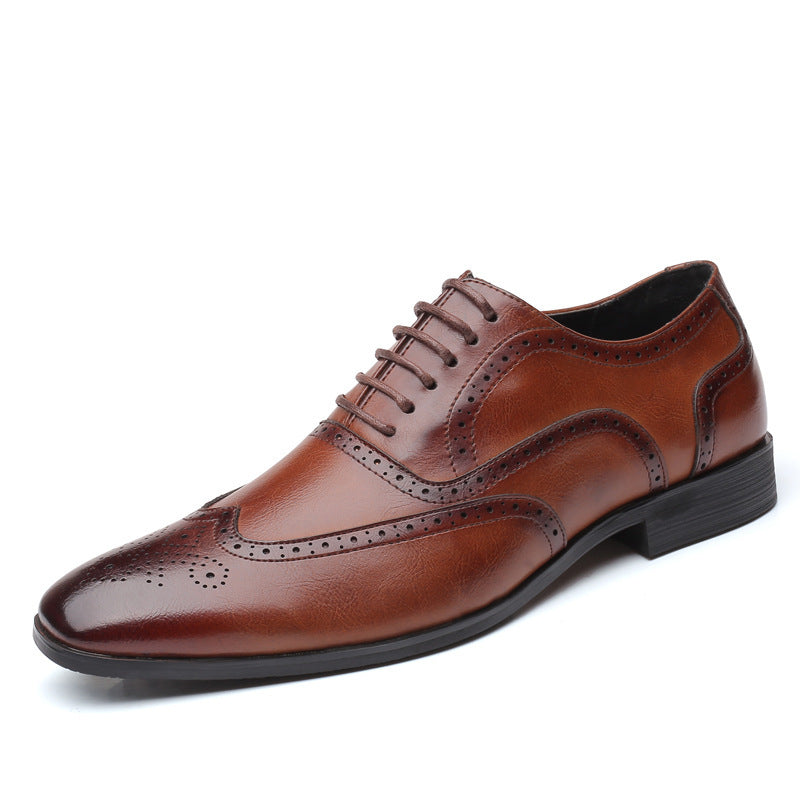 Men's Breathable Leather Shoes Black Soft Leather Soft Bottom Spring And Autumn Best Man Men's Business Formal Wear Casual Shoe