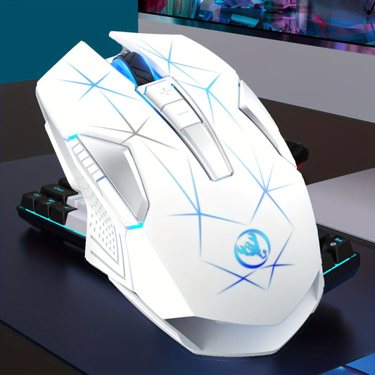 HXSI New 2.4GG Wireless Mouse Color Backlight and Rechargeable USB Plug and Play Optical Mouse Suitable for Home Games, Office Computer Peripherals