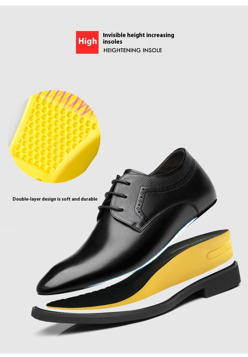 Men's Breathable Leather Shoes Black Soft Leather Soft Bottom Spring And Autumn Best Man Men's Business Formal Wear Casual Shoe